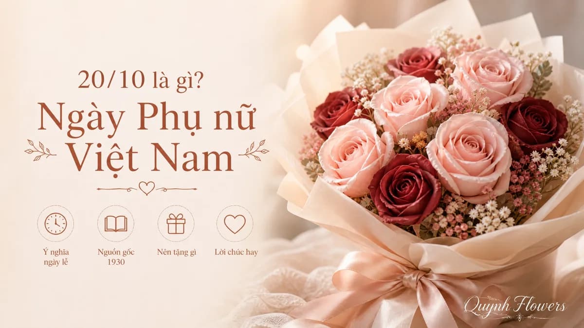 Bó hoa sáp hồng đỏ tặng Ngày Phụ nữ Việt Nam 20/10