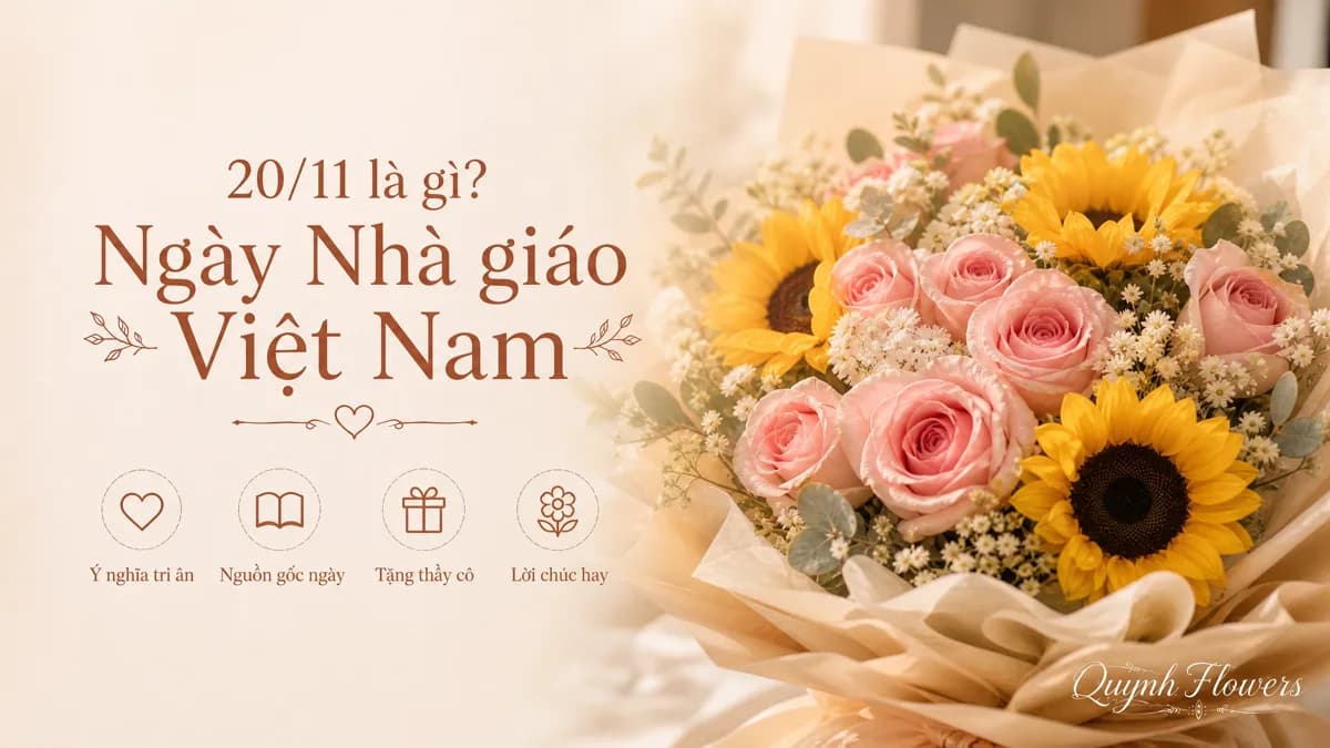 Bó hoa sáp hồng và hướng dương tặng thầy cô ngày 20/11