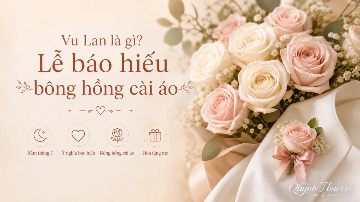 Hoa hồng sáp trắng hồng và bông hồng cài áo mùa Vu Lan