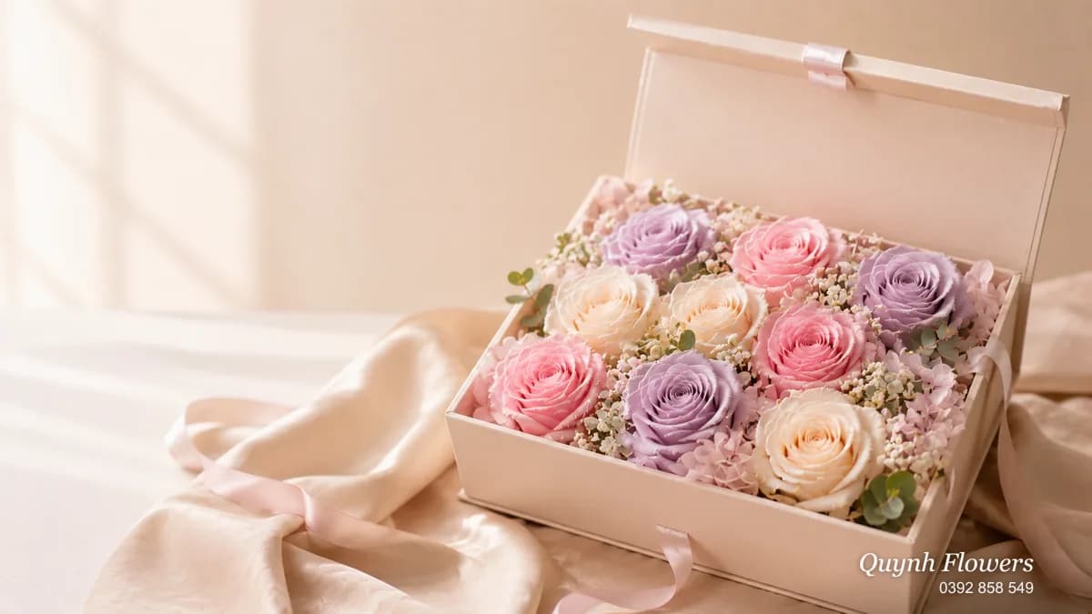 Hộp hoa sáp sang trọng làm quà tặng