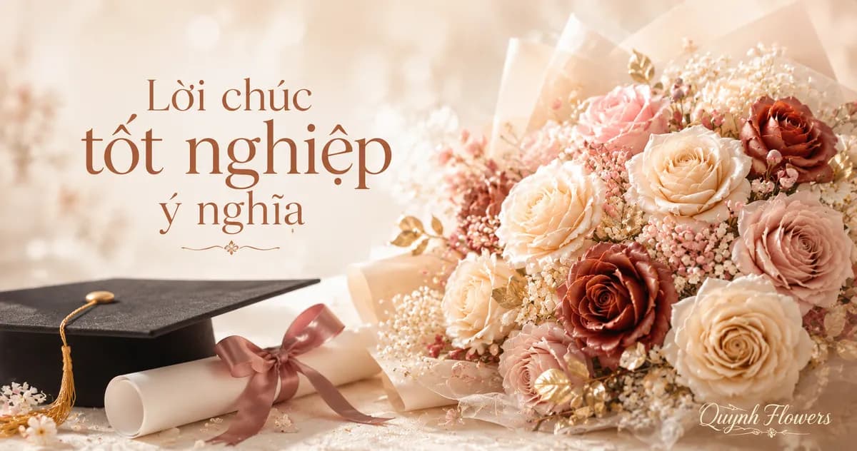 Hoa sáp mừng tốt nghiệp bên mũ cử nhân