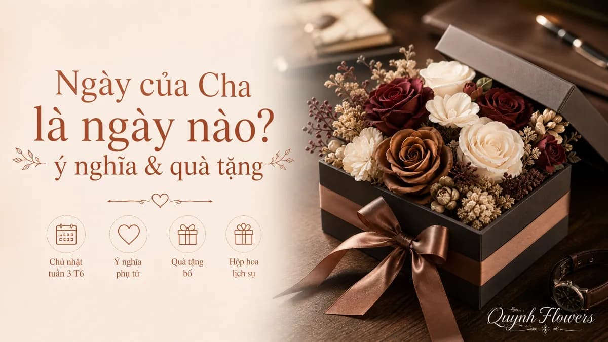 Hộp hoa sáp tông trầm lịch sự tặng Ngày của Cha