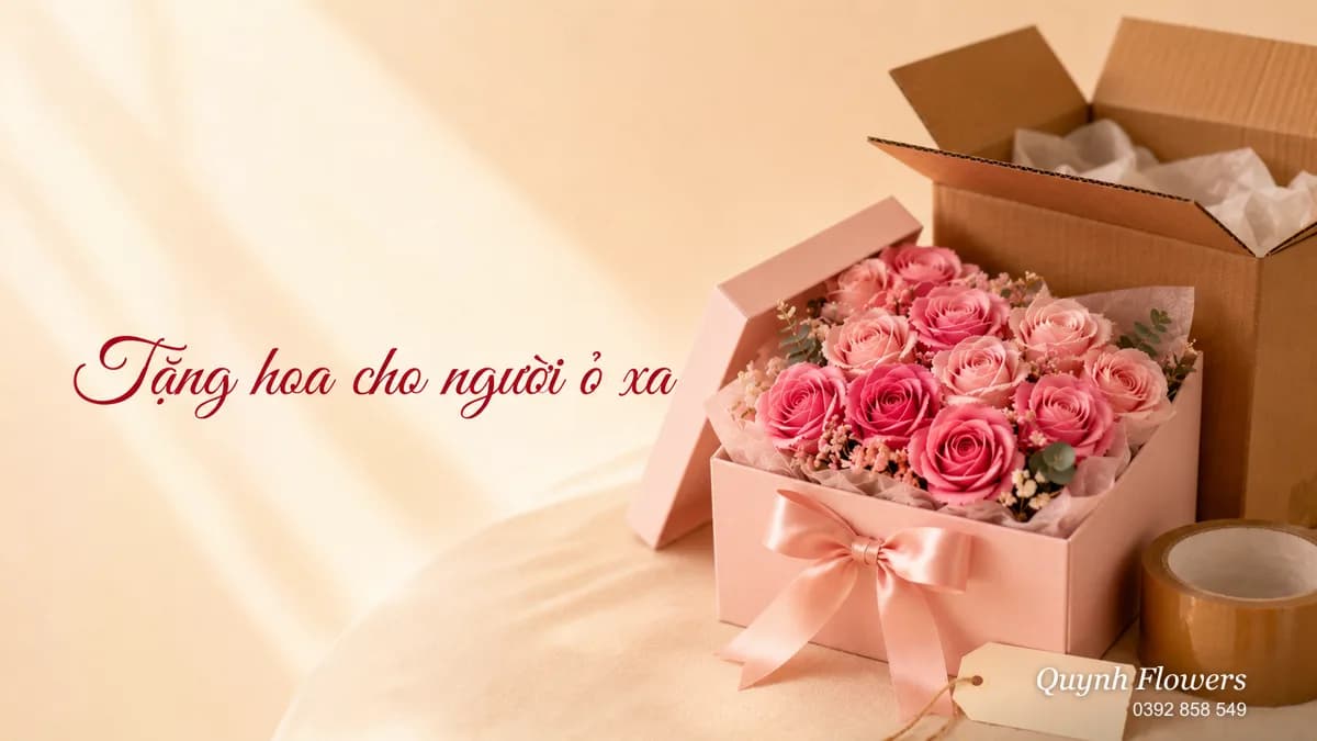 Hộp hoa sáp được gói sẵn để gửi đi xa