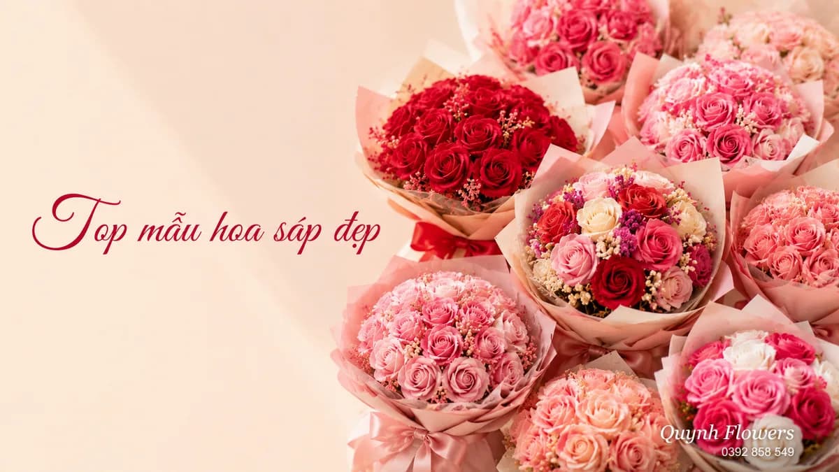 Nhiều bó hoa sáp nhiều màu bán chạy